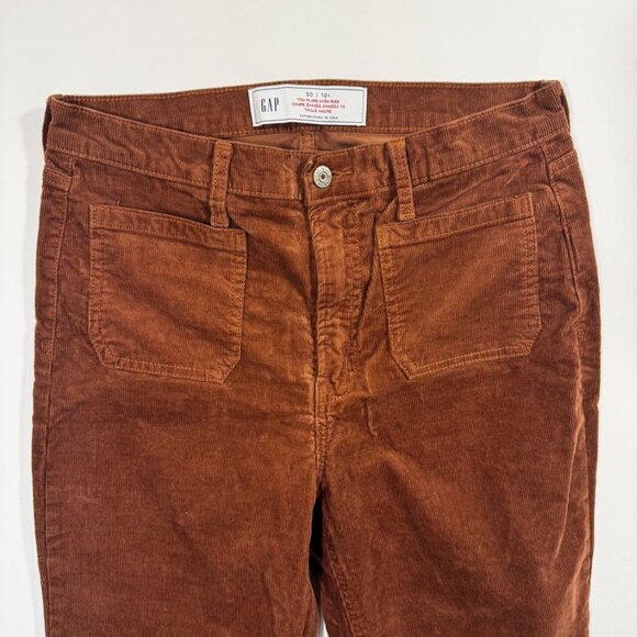 GAP 70s Flare High Rise Corduroy Pants Brown 30 10 Long Retro Boho Chic Hippie - Picture 5 of 9